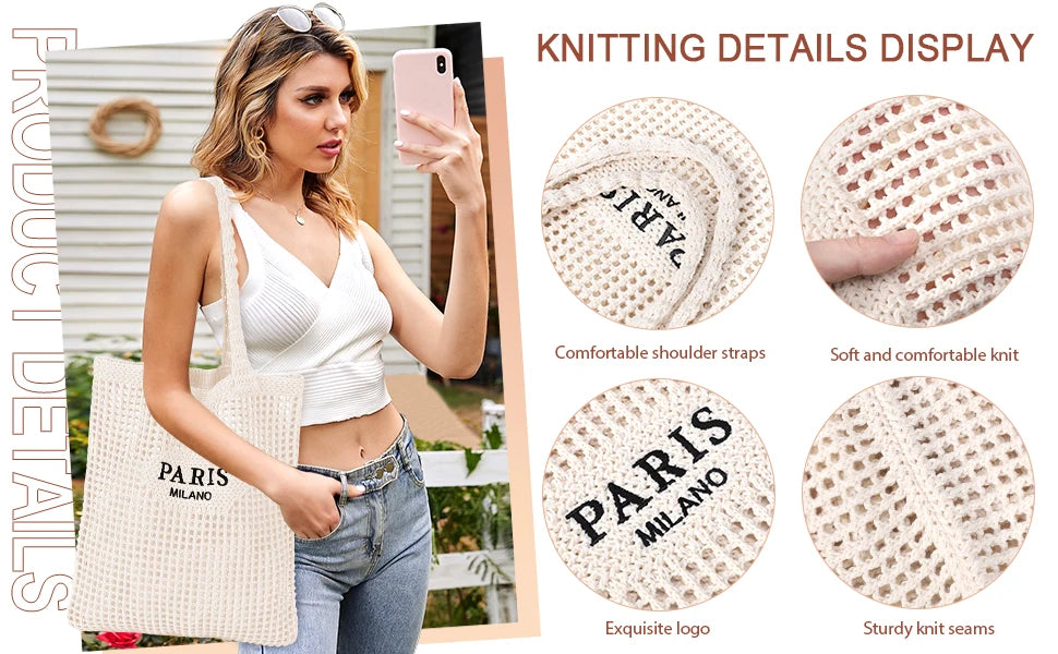 Stylish straw beach bag for women