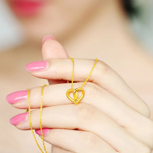 18k Yellow Gold Pendants Necklace for Women