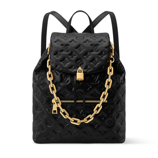 Louis Vuitton Coussin Backpack MM Padded Monogram Calfskin Leather Gold Chain