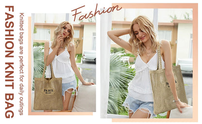 Stylish straw beach bag for women