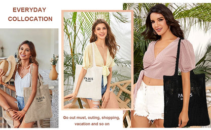Stylish straw beach bag for women