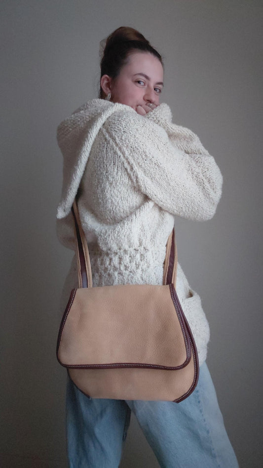 Original and unique handmade shoulder bag in genuine leather
