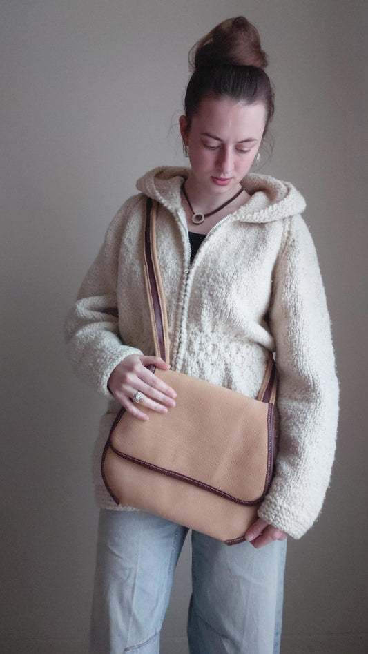 Original and unique handmade shoulder bag in genuine leather